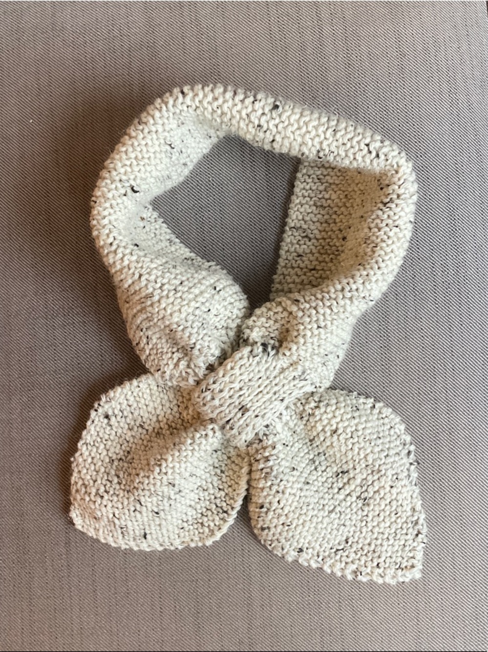 Knit Beige Cream Miss Marple/Ascot Scarf - Women Accessories